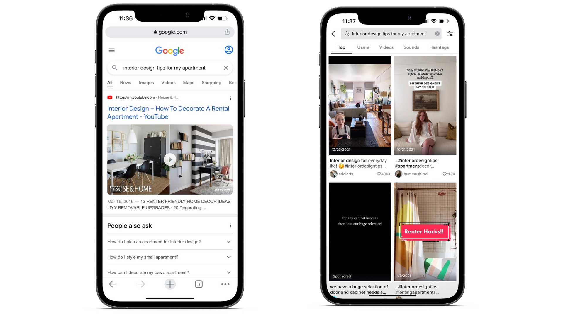Google vs TikTok apartment search