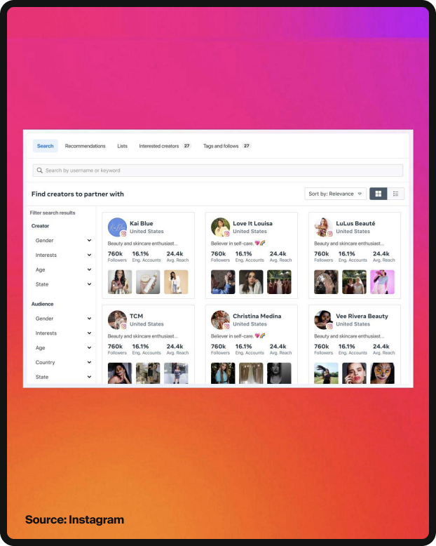 Instagram Creator Marketplace Dashboard